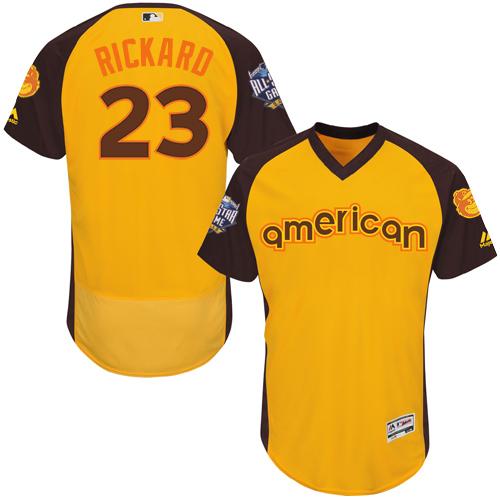 Orioles #23 Joey Rickard Gold Flexbase Authentic Collection 2016 All-Star American League Stitched MLB Jersey